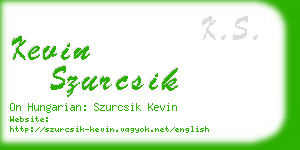 kevin szurcsik business card